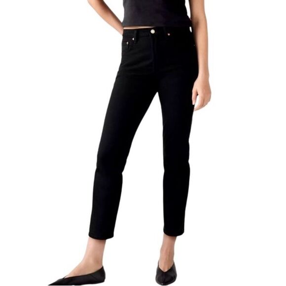 Levi’s 501 Original Cropped Jeans in Dark Black Women’s 24/28 - Picture 1 of 14